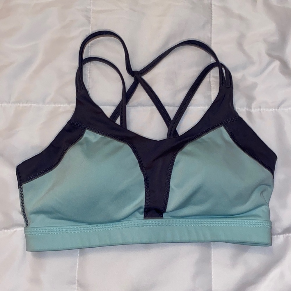 Champion sports bra Size S light blue with gray trim